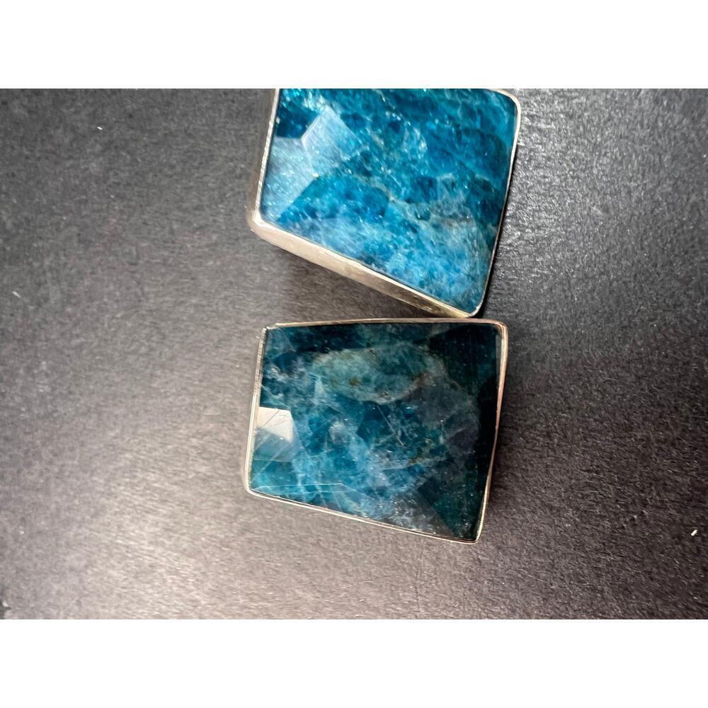 NEW Jay King blue apatite geometric sterling silver earrings - Picture 5 of 16